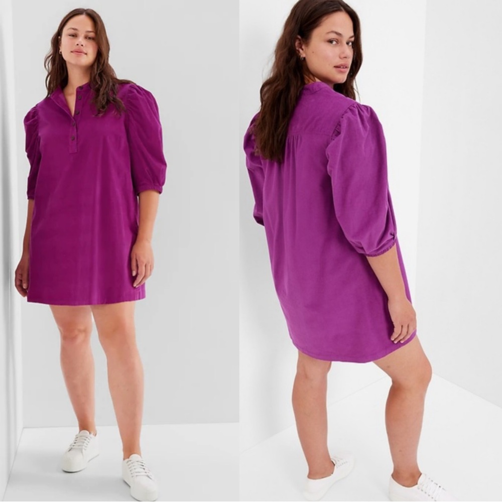 GAP Vibrant Puff Sleeve Corduroy Mini Dress size M - Picture 8 of 17